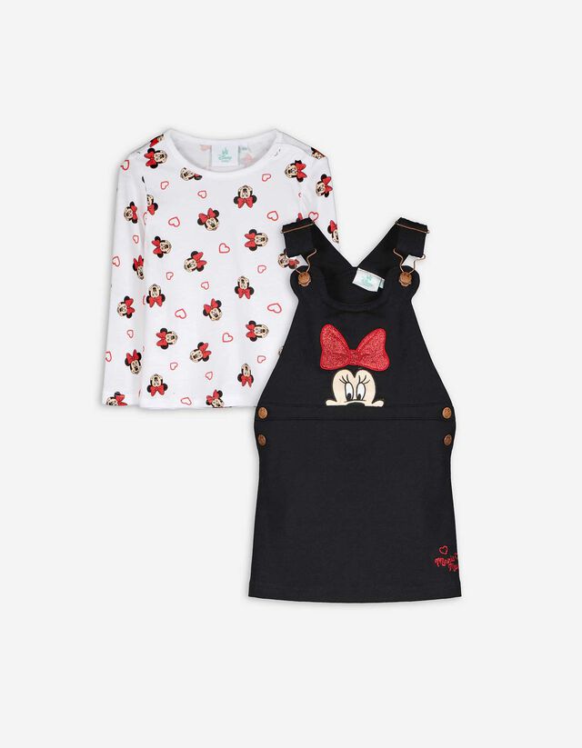 Set di camicia a maniche lunghe e vestito da latz - Minnie - nero