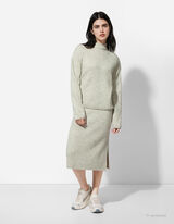 Pulover - Gulerul de tip stand-up - Verde