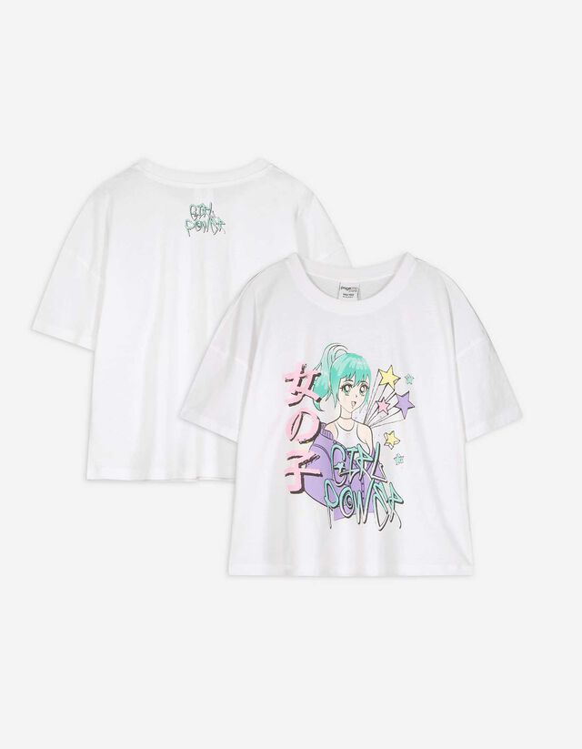 Tricou - Imprimeu pe spate - Alb