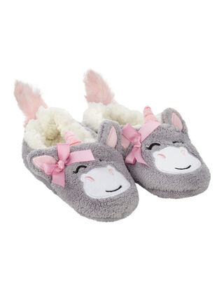 M&auml;dchen Hausschuhe mit Einhorn-Stickerei