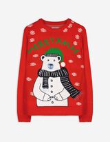 Strickpullover - Christmas - rot