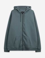 Propínací mikina - Kapuce se šňůrkou na stažení - tyrkysova