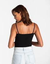 top - obszycie z koronki - czarny