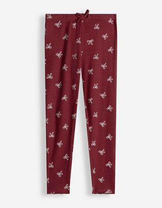 Leggings - Gerippt - Dunkelrot