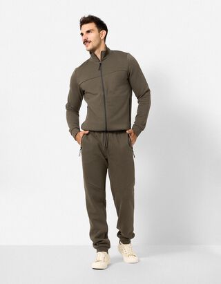 Strickjacke - Stehkragen - Khaki