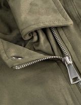 Bikerjacke - Wildlederimitat - dunkelgrün