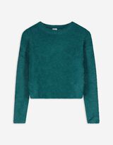 Langarmshirt - Strick - dunkelgrün
