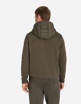 Dukserica sa kapuljačom - Kontrastne pruge - tamno-zelena