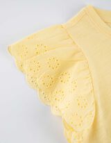 Komplet košulja i haljina - Rukavi s volanima - svijetlo zuta