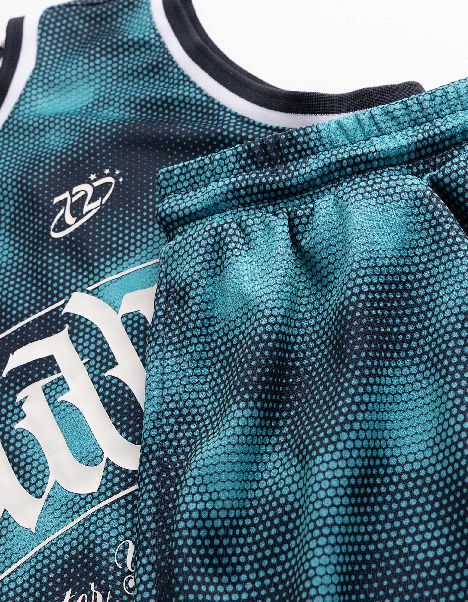 Souprava trička a kalhot - S&iacute;ťovina - tmave modra