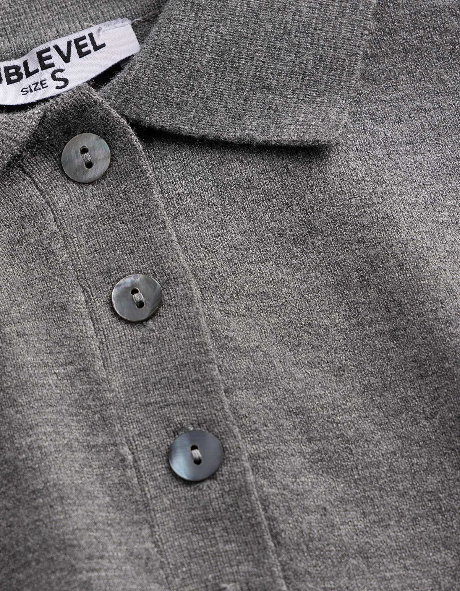 Pullover - Polokragen - Grau