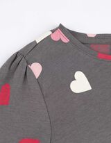 Kleid - Allover-Print - grau