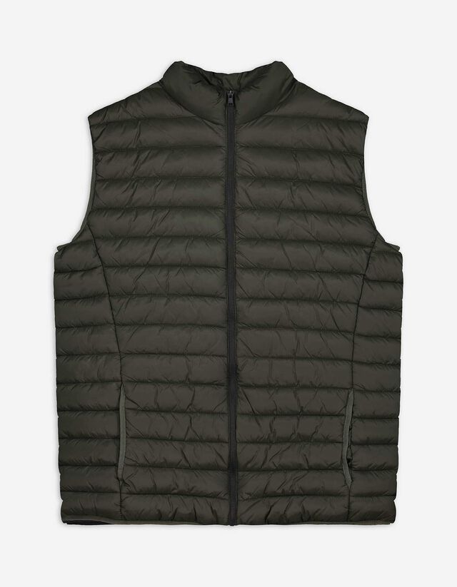 Gilet - Col droit - Vert foncé