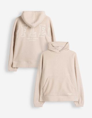 Hoodie - Teddyfell - Beige