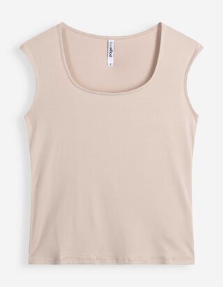 T-Shirt - Viskose - Beige