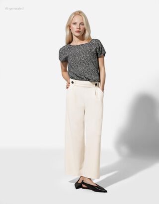 Hose - Elastischer Verschluss - wei&szlig;