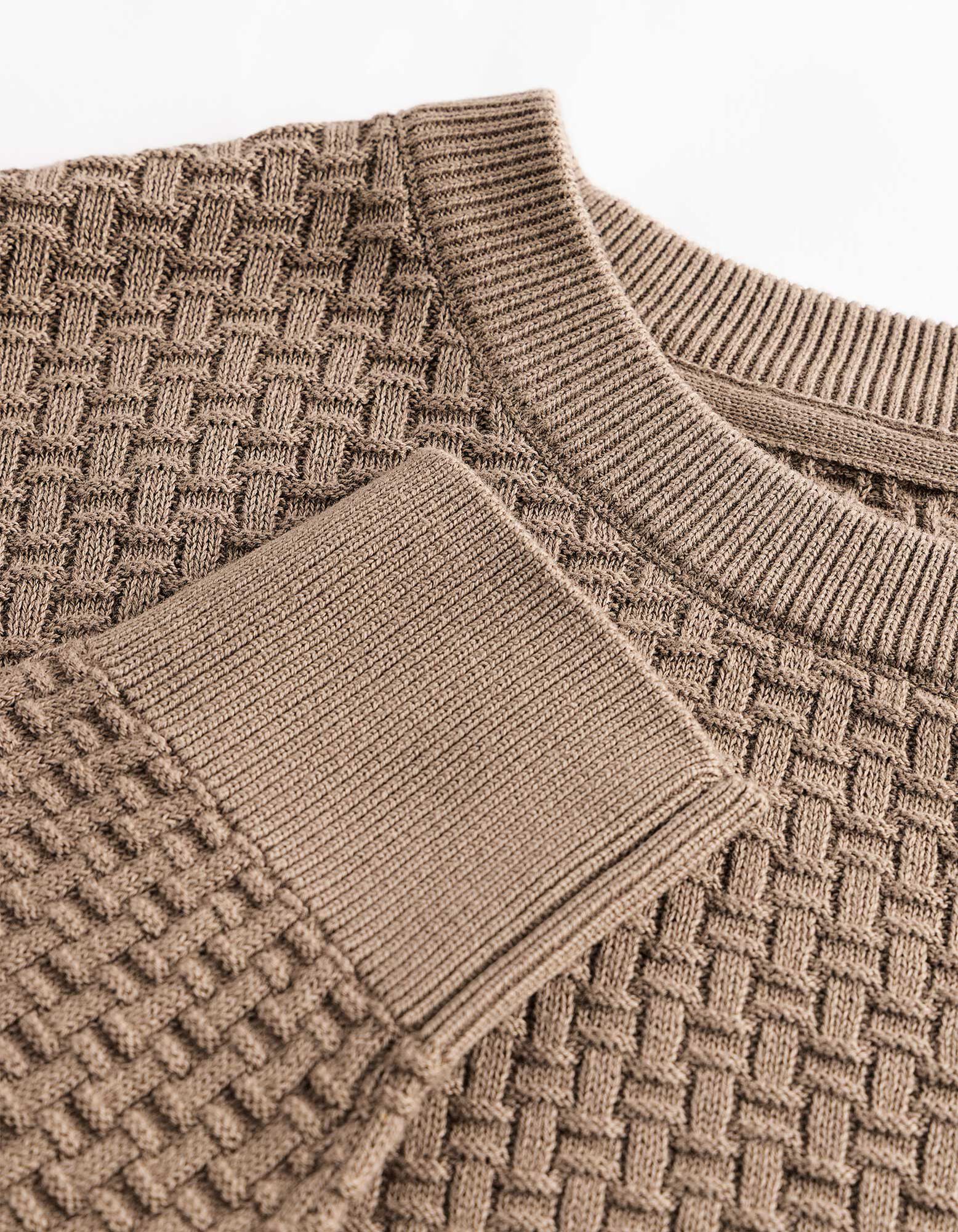 Pullover - mit Struktur - Taupe
