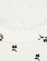 T-shirt - Geschulpte zoom - wit