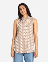 Chemisier - Imprimé all-over - Beige