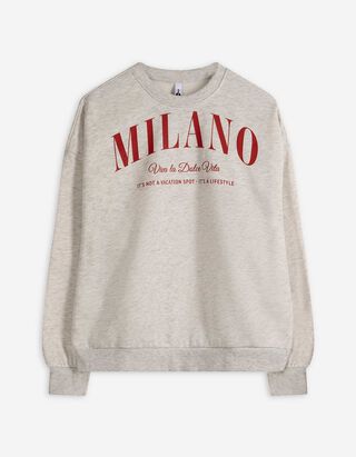 Sweatshirt - Tekst - lichtgrijs