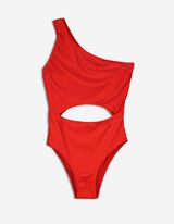Enodelne monokini kopalke - Izrezani deli - rdeca