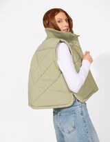 Steppweste - Cropped - dunkelgr&uuml;n