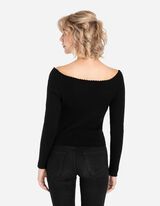 Pulover - Decolteu Carmen - Negru