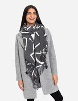 Sjaal - Franjes aan de zomen - zwart