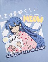 Majica kratkih rukava - Sjajni print - svetlo-plava