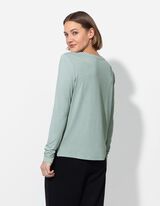 Blúzkové tričko - Výstrih do V - tyrkysovy