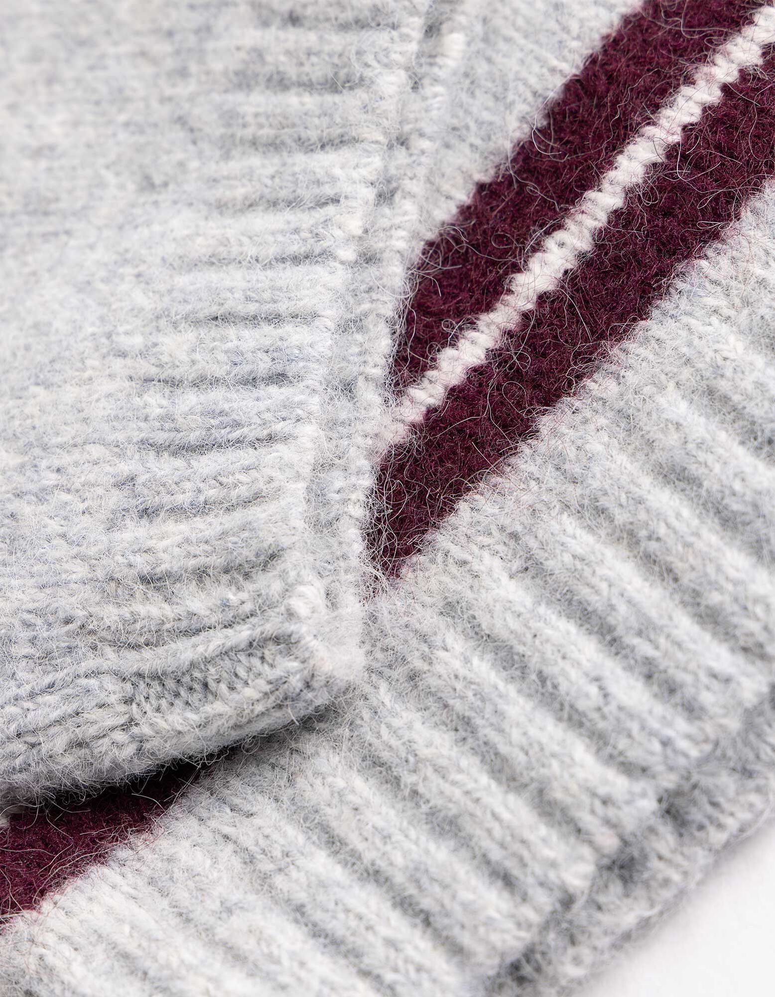 Pullover - Streifen - Grau