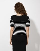 Camicia in maglia - Scollo a barchetta - nero