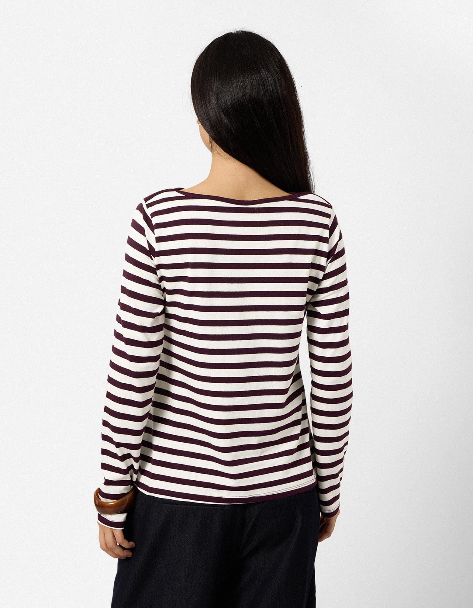 Maglia a manica lunga - Righe - Viola