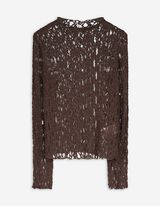 Shirt - Met kant - donkerbruin