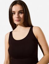 Top sans manches - Teneur en stretch - brun fonc&eacute;