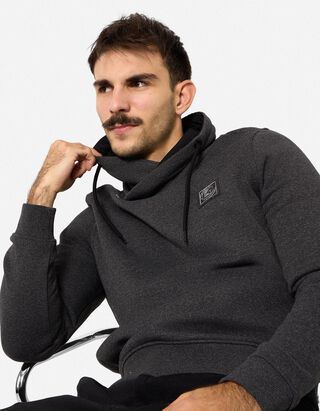 Sweatshirt - Schalkragen - Dunkelgrau