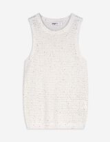 Stricktop - einfarbig - weiß