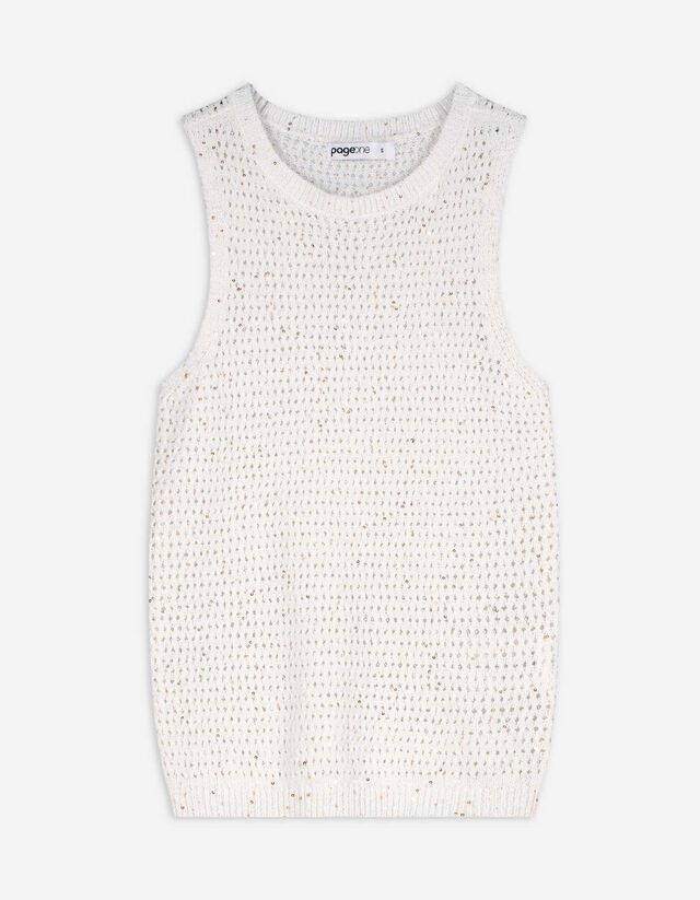 Stricktop - einfarbig - weiß