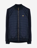 Sweatvest - Materiaalmix - donkerblauw