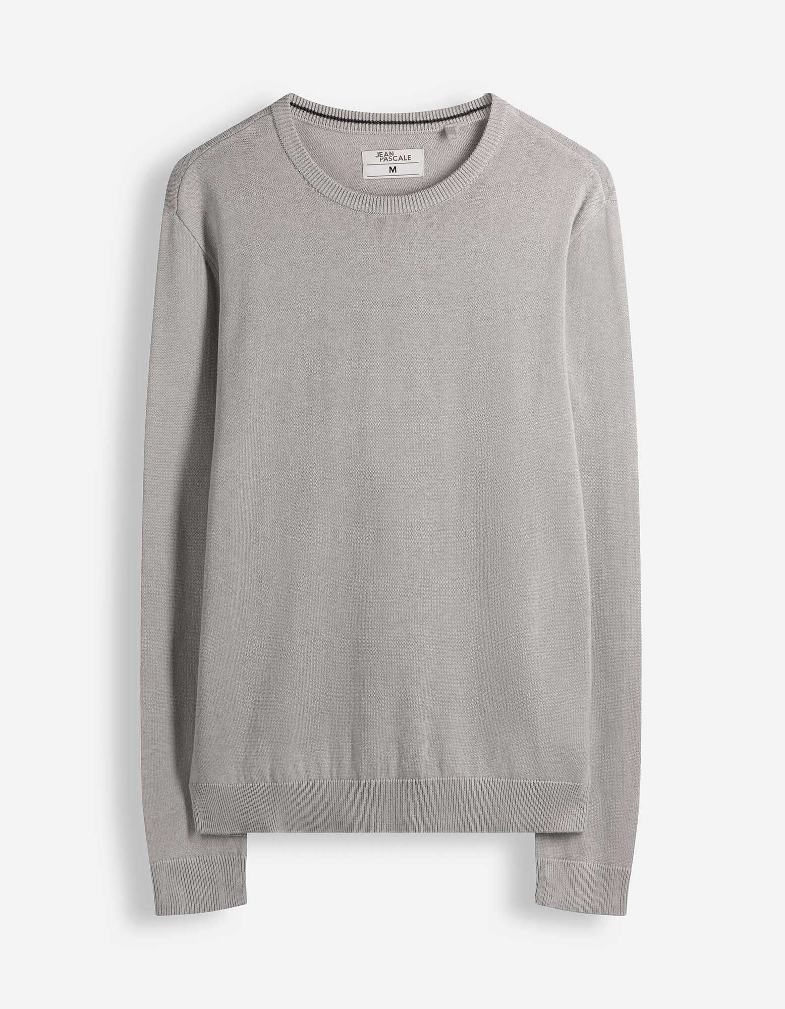 Pullover - Baumwoll-Mix - Hellgrau