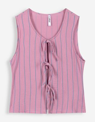 Bluse - Allover-Print - rosa