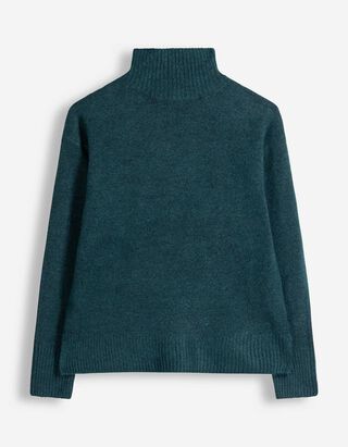 Strickpullover - Mockneck - Petrol
