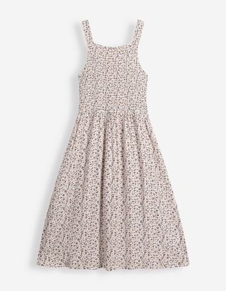 Kleid - Florales Muster - wei&szlig;