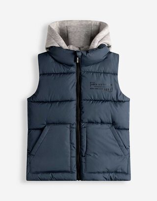 Pro&scaron;&iacute;van&aacute; vesta - Odn&iacute;mateln&aacute; kapuce - tmave modra