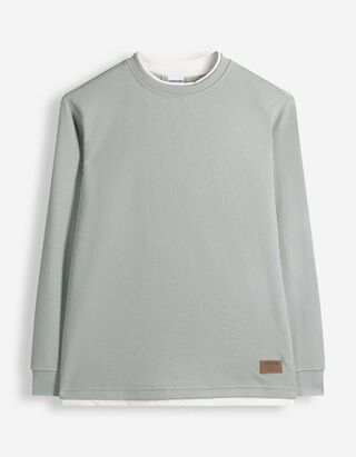 Langarmshirt - mit Struktur - Hellgr&uuml;n
