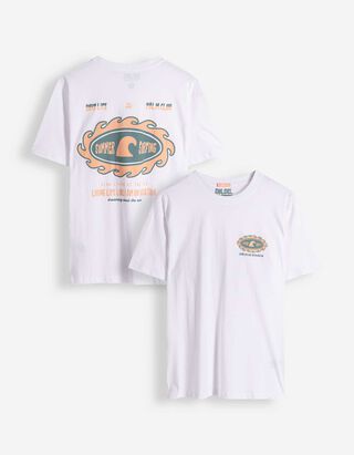 T-shirt - Afdrukken achteraan - wit