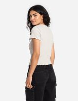 T-shirt - Effetto incrociato - beige