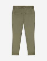 Pantaloni - Imitație de piele &icirc;ntoarsă - Verde inchis