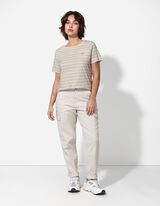 T-shirt - Broderies - Beige