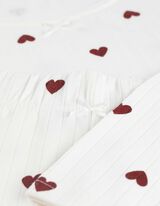 Pyjama Set aus Shirt und Hose - Allover-Muster - weiß